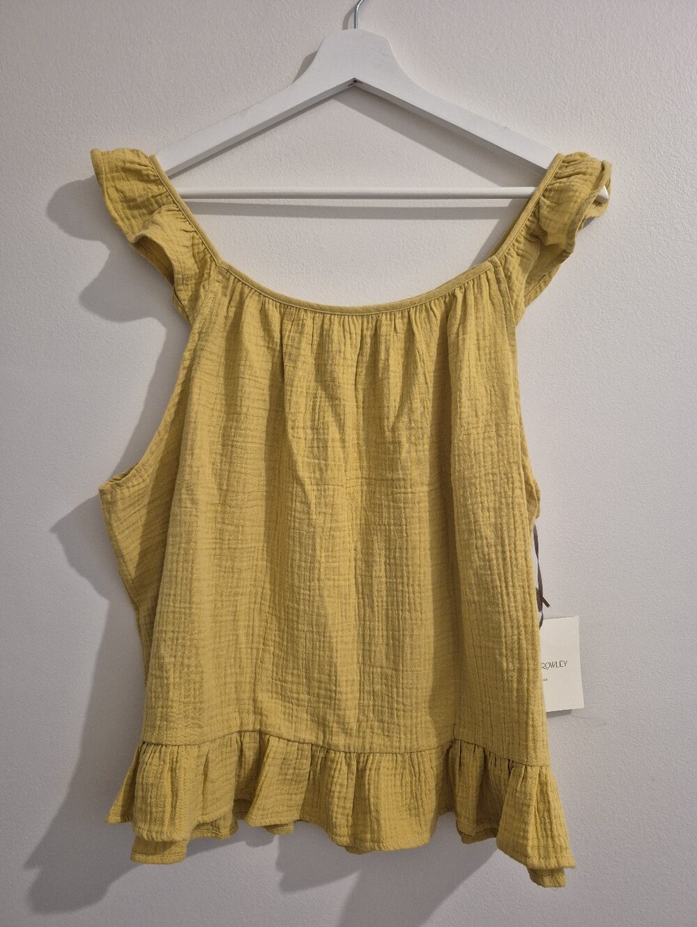 Cynthia Rowley Cotton Ruffle Tank Top XL New With Tag
